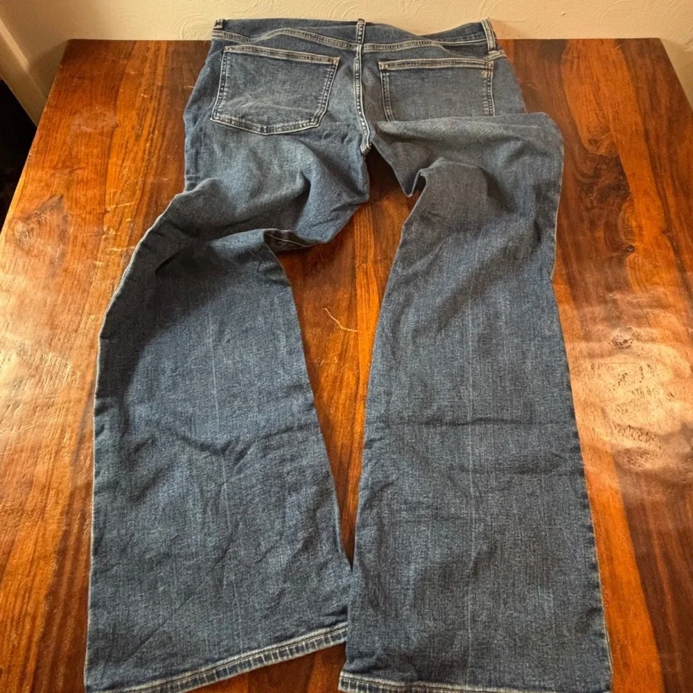 Madewell Women's Dark Blue Flare Wide Leg Jeans